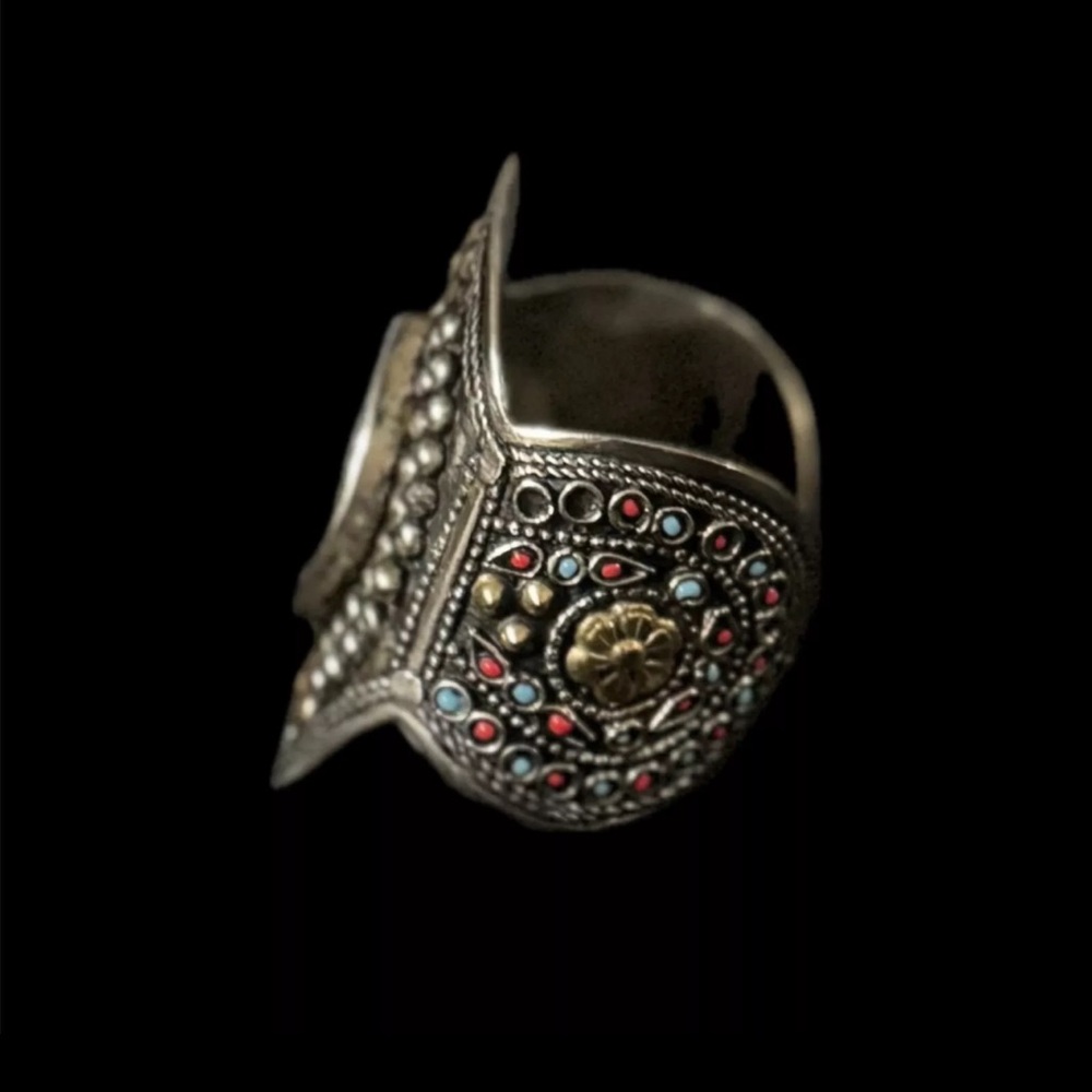 Afghan KUCHI German Silver cuff, Antique, Rare Boho/Tribal/Punk/ Festival, New - Picture 7 of 8